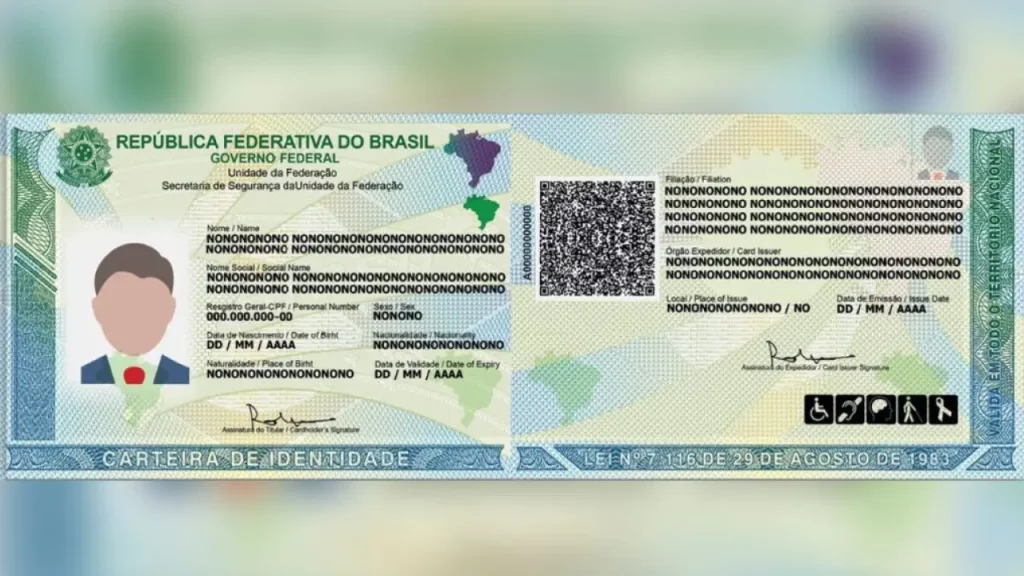 Nova versão do RG brasileiro, documento aceito para entrar no Chile sem necessidade de passaporte.